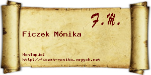 Ficzek Mónika névjegykártya